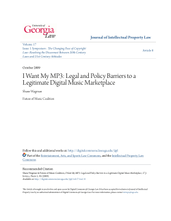 I Want My MP3: Legal and Policy Barriers to a Legitimate Digital