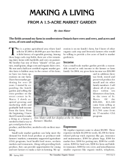 making a living - Canadian Organic Growers