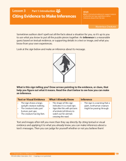 Lesson 3 Citing Evidence to Make Inferences