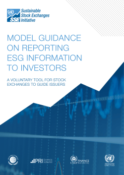 Model Guidance on Reporting ESG Information to Investors
