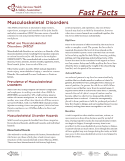 Musculoskeletal Disorders - Public Services Health and Safety