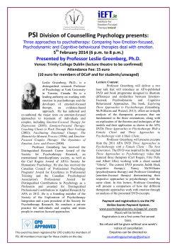 PSI Division of Counselling Psychology presents