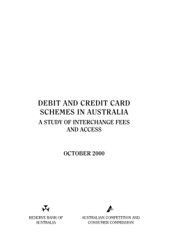 debit and credit card schemes in australia a study of