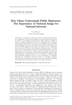 How China Understands Public Diplomacy: The Importance of