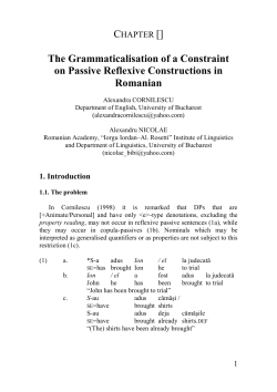 The Grammaticalisation of a Constraint on Passive
