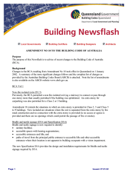 AMENDMENT NO 10 TO THE BUILDING CODE OF AUSTRALIA