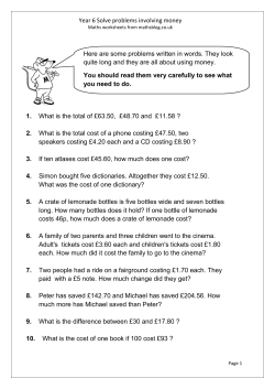 Solve word problems involving money