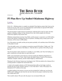 P3 Plan Revs Up Stalled Oklahoma Highway