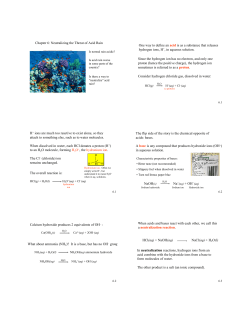 Chapter 6: Neutralizing the Threat of Acid Rain One way to define an