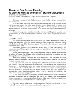 The Art of Safe School Planning 40 Ways to Manage and Control