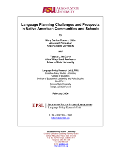 Language Planning Challenges and Prospects in Native American