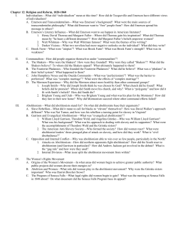 Chapter 12: Religion and Reform, 1820