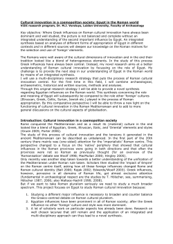 Cultural innovation in a cosmopolitan society: Egypt in the Roman