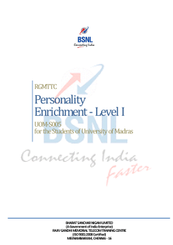 Personality Enrichment - Level I - rgmttc