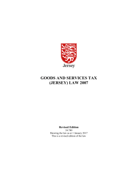 Goods and Services Tax (Jersey) Law 2007