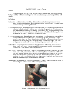 EARTHQUAKE! John J. Thomas Purpose The material in this