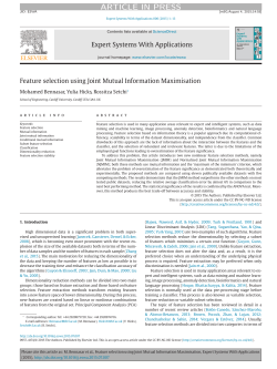 Feature selection using Joint Mutual Information Maximisation