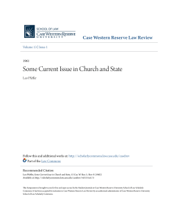 Some Current Issue in Church and State