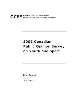 2002 Canadian Public Opinion Survey on Youth and Sport