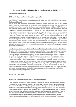 Sport and Gender: Latin America in the Global Arena, 26 May 2017.