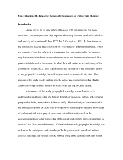 The Use of Geographic Skills during an Online Trip Planning Quasi