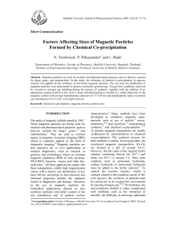 Factors Affecting Sizes of Magnetic Particles Formed by Chemical