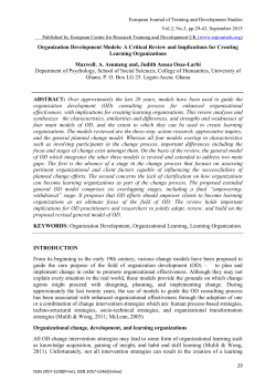 Organization Development Models