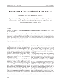 Determination of Organic Acids in Olive Fruit by HPLC