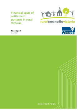 Financial costs of settlement patterns in rural Victoria final report