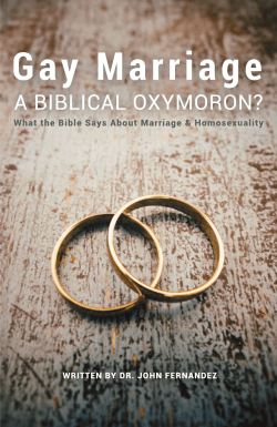 Is Gay Marriage a Biblical Oxymoron?