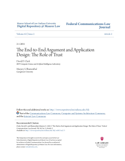 The End-to-End Argument and Application Design