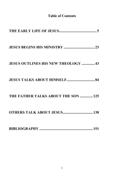 Table of Contents THE EARLY LIFE OF JESUS - Saint