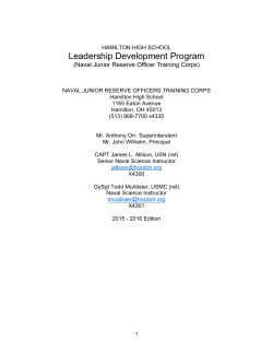 Hamilton High School NJROTC Standard Operating Procedures