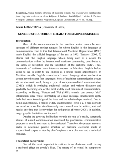 GENERIC STRUCTURE OF E-MAILS FOR MARINE ENGINEERS
