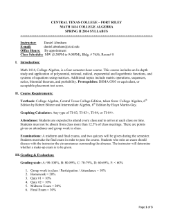 central texas college &ndash; fort riley math 1414 college algebra