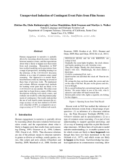 Unsupervised Induction of Contingent Event Pairs from Film Scenes