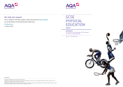 GCSE Physical Education Specification Specification for first