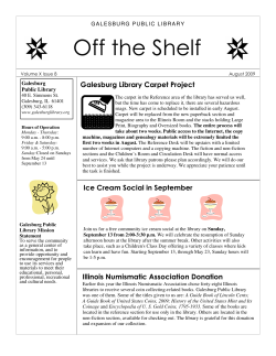 Off the Shelf - Galesburg Public Library