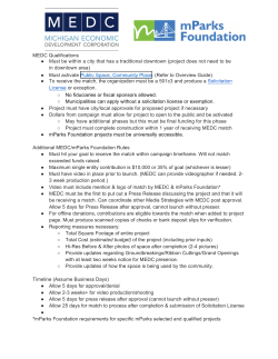 MEDC Qualifications Must be within a city that has a traditional