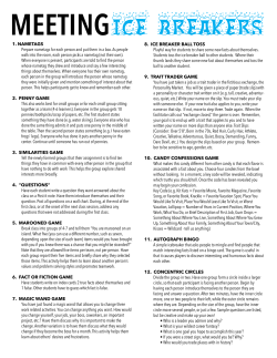 Meeting Ice Breakers