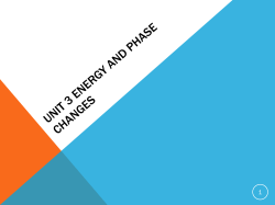 Unit 3: Energy and Phase Change