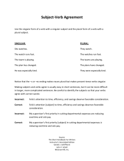 Subject-Verb Agreement