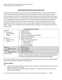 Lead-In Materials Overview: Hammurabi`s Code