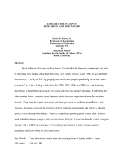 LEISURE TIME IN JAPAN: HOW MUCH AND FOR WHOM?