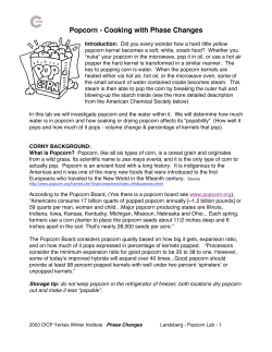 Popcorn - Cooking with Phase Changes