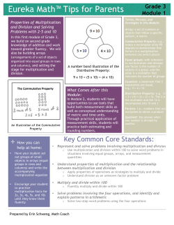 Eureka Math&trade; Tips for Parents +