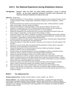 Unit 3: Our National Experience during Antebellum America