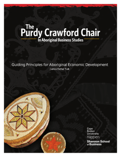 Guiding Principles for Aboriginal Economic Development