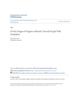 On the Origins of Negative Attitudes Towards People With Disabilities