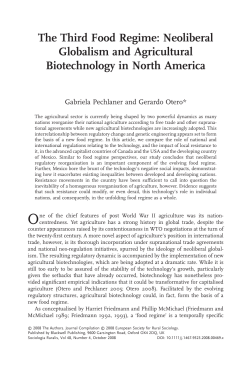 The Third Food Regime: Neoliberal Globalism and Agricultural